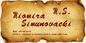 Miomira Šimunovački vizit kartica